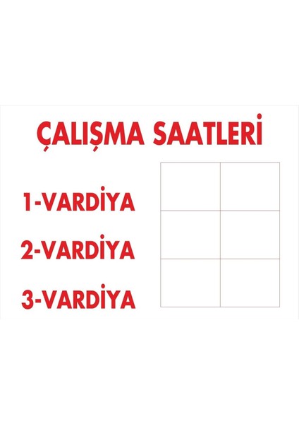 Çalışma Saatleri Dijital Uv Folyo Baskı Uyarı Etiket Yapıştırma Sticker 17.5X12.5