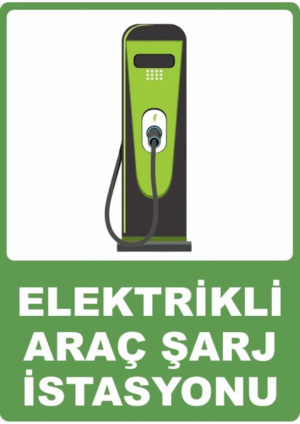 Elektrikli Araç Şarj Istasyonu Dijital Uv Folyo Yapışkan Baskı Uyarı Etiket Sticker 12.5X17.5