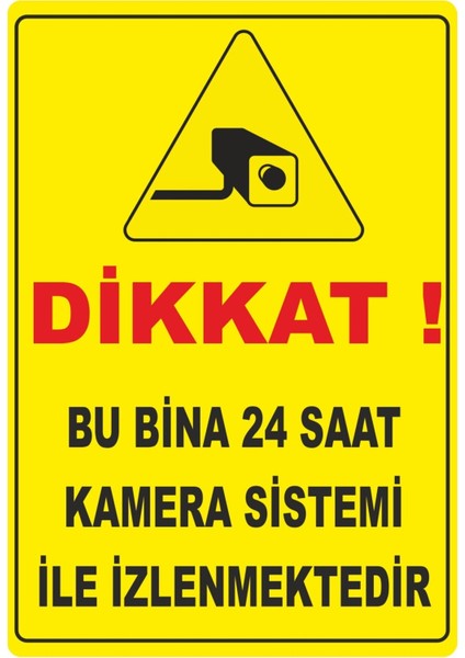Dikkat Kamera Sistemi Ile Izlenmektedir Dijital Uv Folyo Baskı Uyarı Etiket Sticker 12.5X17.5