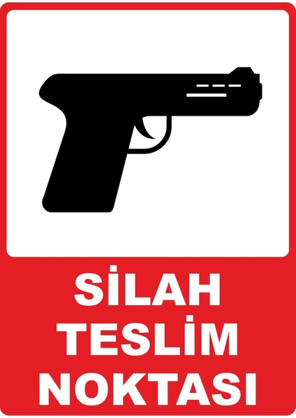 Teslim Noktası Pvc Plakalı Uyarı Levhası Dekota Dijital Uv Baskı Yapışkanlı 12.5X17.5 cm