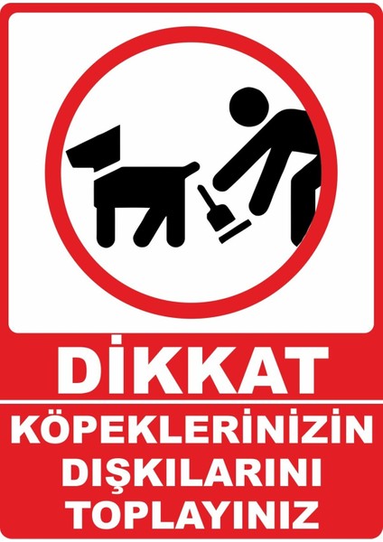 Köpeklerinizin Dışkılarını Toplayınız Dijital Uv Folyo Baskı Uyarı Etiket Yapıştırma Sticker