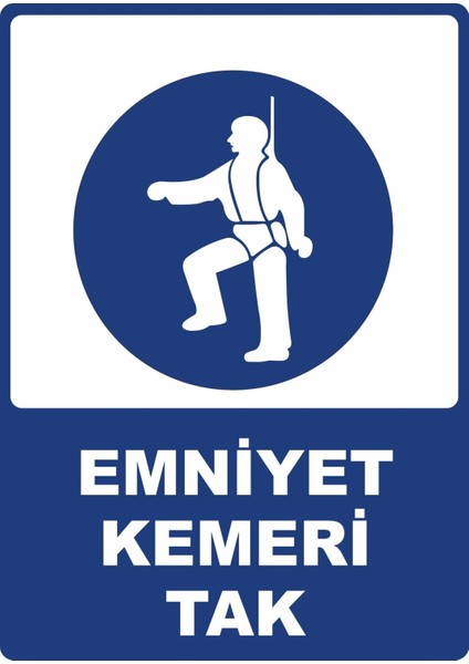 Emniyet Kemeri Tak Dijital Pvc Plakalı Uyarı Levhası Dekota Dijital Uv Baskı Yapışkanlı 25X35 cm