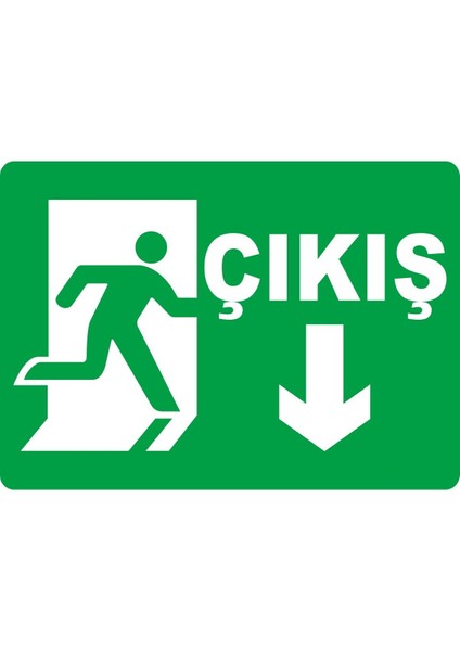 Çıkış #2 Pvc Plakalı Uyarı Levhası Dekota Dijital Uv Baskı Yapışkanlı 35X25 cm
