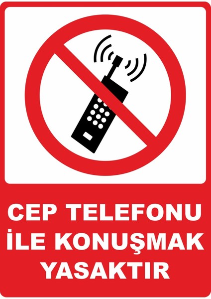Cep Telefonu Yasaktır Dijital Uv Folyo Baskı Yapışkanlı Uyarı Etiket Yapıştırma Sticker Mat 25X35 cm