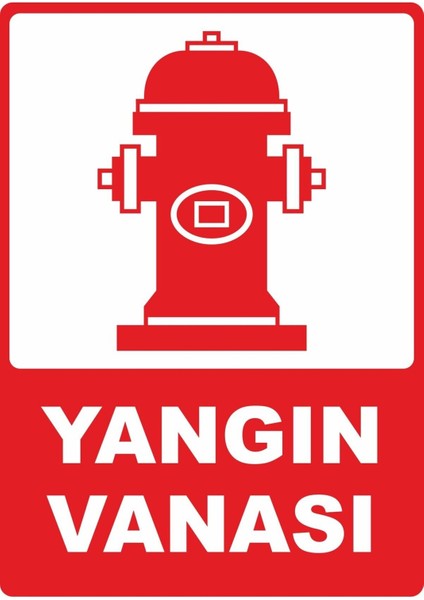 Yangın Vanası Dijital Uv Folyo Baskı Uyarı Etiket Yapıştırma Sticker 12.5X17.5