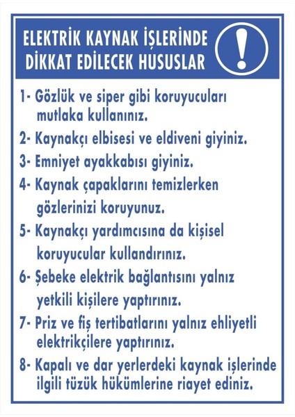 Elektrik Kaynak Işlerinde Dikkat Dijital Uv Folyo Baskı Uyarı Etiket Yapıştırma Sticker 12.5X17.5