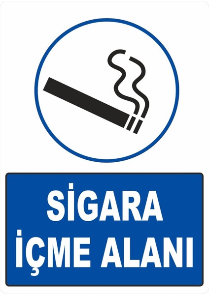 Sigara Içme Alanı Dijital Uv Pvc Plakalı Uyarı Levhası Dekota Dijital Uv Baskı Yapışkanlı 25X35 cm