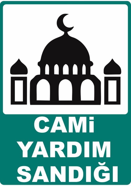 Cami Yardım Sandığı Dijital Uv Folyo Yapışkan Baskı Uyarı Etiket Yapıştırma Sticker 25X35