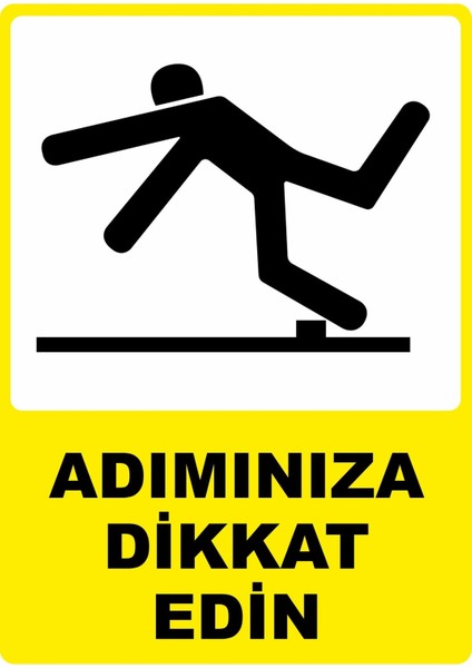 Adımınıza Dikkat Edin Dijital Uv Folyo Yapışkan Baskı Uyarı Etiket Yapıştırma Sticker 25X35