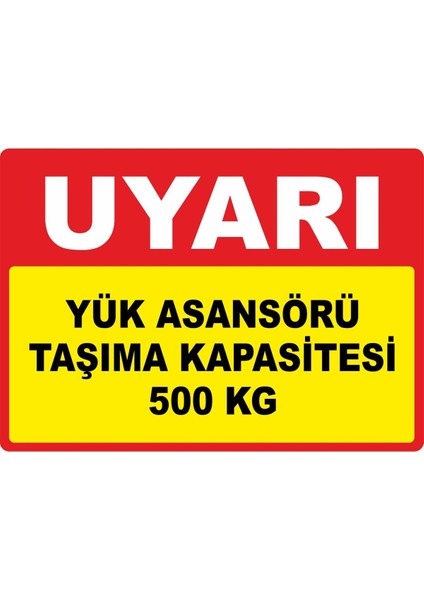 Yük Asansörü Taşıma Kapasitesi Dijital Uv Folyo Yapışkan Baskı Uyarı Etiket Yapıştırma Sticker 35X25