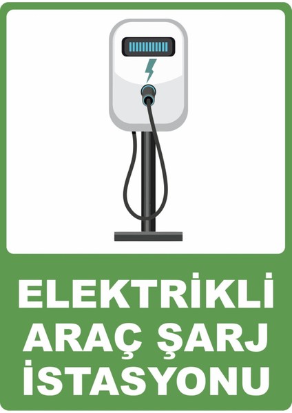 Elektrikli Araç Şarj Istasyonu Dijital Uv Folyo Yapışkan Baskı Uyarı Etiket Yapıştırma Sticker 25X35