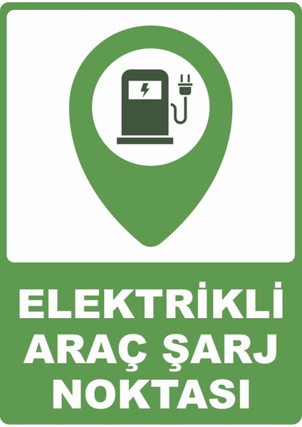 Elektrikli Araç Şarj Noktası Dijital Uv Folyo Yapışkan Baskı Uyarı Etiket Yapıştırma Sticker 25 x 35