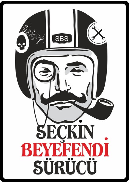Seçkin Beyefendi Sürücü Dijital Uv Folyo Yapışkanlı Baskı Uyarı Etiket Yapıştırma Sticker 25X35 cm