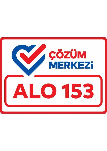 Çözüm Merkezi Alo 153 Dijital Uv Folyo Yapışkan Baskı Uyarı Etiket Yapıştırma Sticker 17.5X12.5