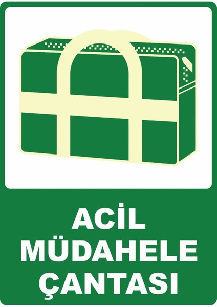 Acil Müdahale Çantası Dijital Uv Folyo Baskı Uyarı Etiket Yapıştırma Sticker 25X35