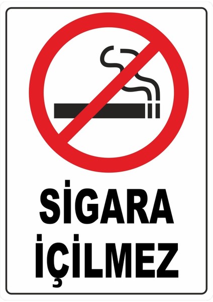 Sigara Içilmez Dijital Uv Folyo Yapışkanlı Baskı Uyarı Etiket Yapıştırma Sticker 12.5X17.5 cm