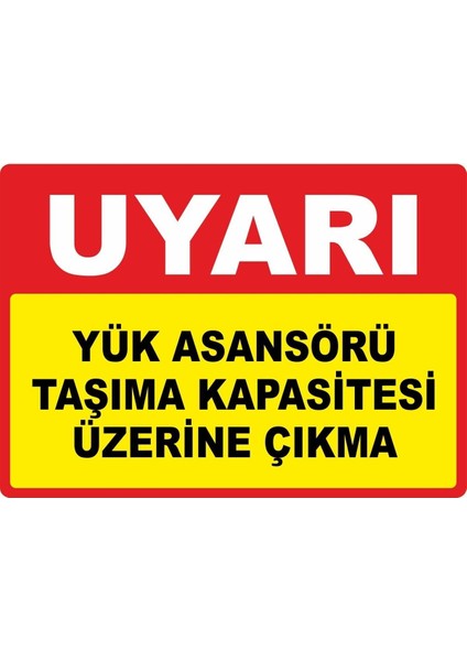 Uyarı Yük Asansörü Dijital Uv Folyo Yapışkan Baskı Uyarı Etiket Yapıştırma Sticker 17.5X12.5