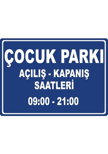 Çocuk Parkı 2 Pvc Plakalı Uyarı Levhası Dekota Dijital Uv Baskı Yapışkanlı 17.5X12.5 cm