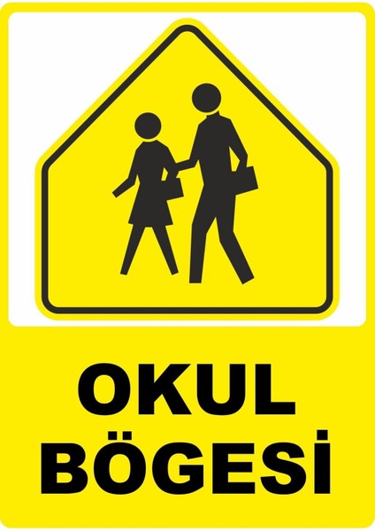 Okul Bölgesi Dijital Uv Folyo Yapışkan Baskı Uyarı Etiket Yapıştırma Sticker 12.5X17.5