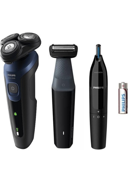 Islak/kuru Sinek Kaydı Tıraş - Şarjlı Banyo Vücut Bakım - Kulak-Burun Tüy Kesme Makinesi 3'lü Set