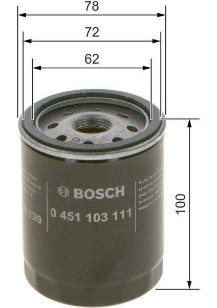 Yağ Filtresi 0451103111 Alfa Romeo 145/146/147/155/156/166/6/GTV Alfa Romeo Spıder fiyatları