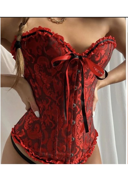 Vintage Korse Büstiyer Dark Red