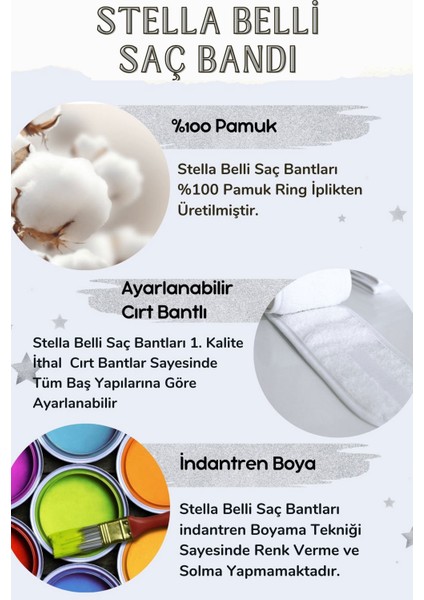 %100 Pamuk, Ayarlanabilir, Havlu Saç ve Makyaj Bandı | Işletmelere Özel 10 Lu Set | Beyaz