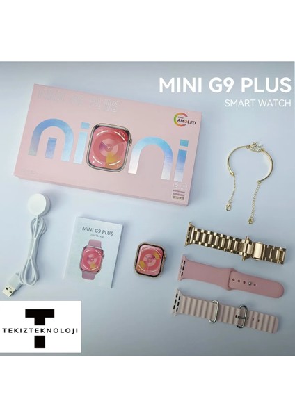 Tekiz Teknoloji Mini G9 Plus 41MM Akilli Saat 3 Kordon + Bileklik