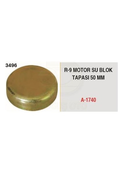 Motor Su Blok Tapası 50MM R9