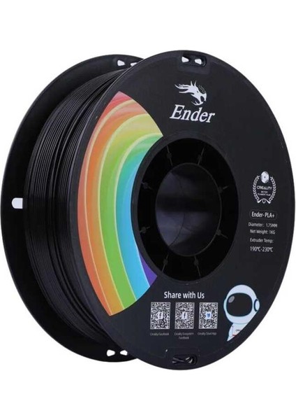 Ender Pla+ Siyah Filament 1.75MM 1kg