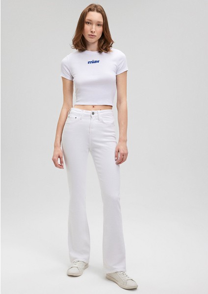 Miav 90lar Beyaz Jean Pantolon 1010299-86435 fiyatları