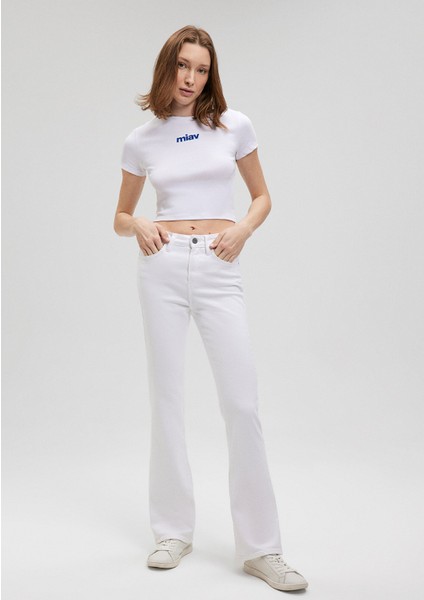 Miav 90lar Beyaz Jean Pantolon 1010299-86435 modelleri