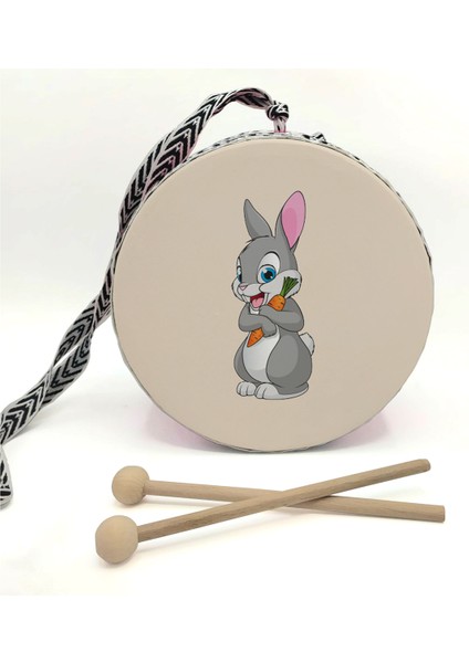 Tavşan Baskılı , Sarı , Gerçek Deri Çocuk Davulu fiyatları