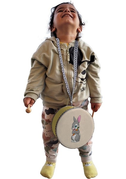 Tavşan Baskılı , Sarı , Gerçek Deri Çocuk Davulu modelleri