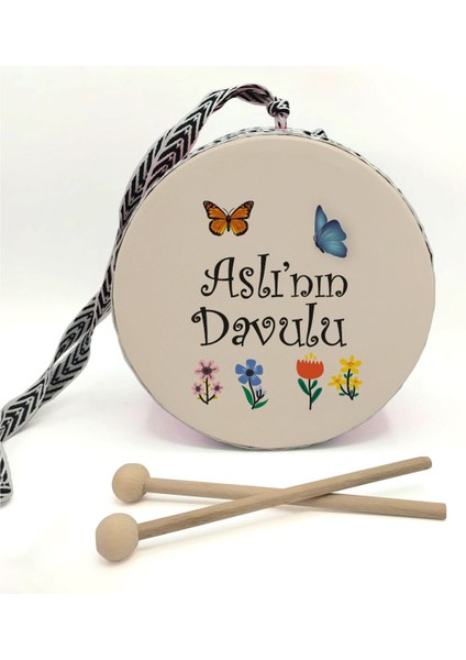 Çiçekli-Kelebekli_isimli , Turuncu , Gerçek Deri Çocuk Davulu fiyatları