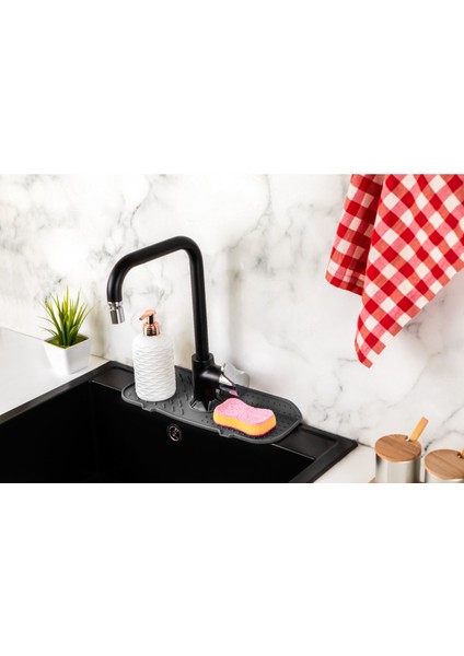 Main Shop Su Tutucu Musluk Mat Lavabo Için Silikon Esnek Musluk Tutucu Raf Mutfak Tezgahı Koruma fırsatları