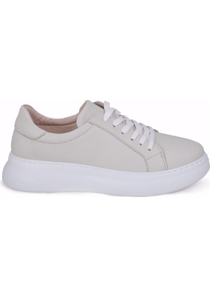 Deri Sneaker Ayakkabı Açık Pudra Monza Serisi modelleri