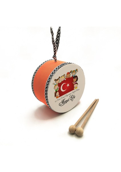 Kişiye Özel 23 Nisan Temalı Deri Oyuncak Çocuk Davulu Turuncu (1-5 Yaş) fırsatları