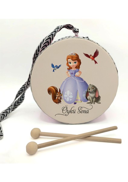 Isimli_prenses-Sofia Baskılı , Turuncu , Gerçek Deri Çocuk Davulu fiyatları