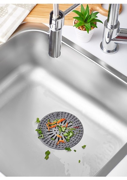 Main Shop Süzgeçli Silikon Lavabo ve Küvet Tıkacı Yuvarlak Lavabo