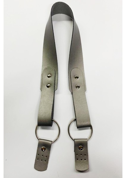 Dikilebilir Deri Çanta Sapı 70 cm Gümüş