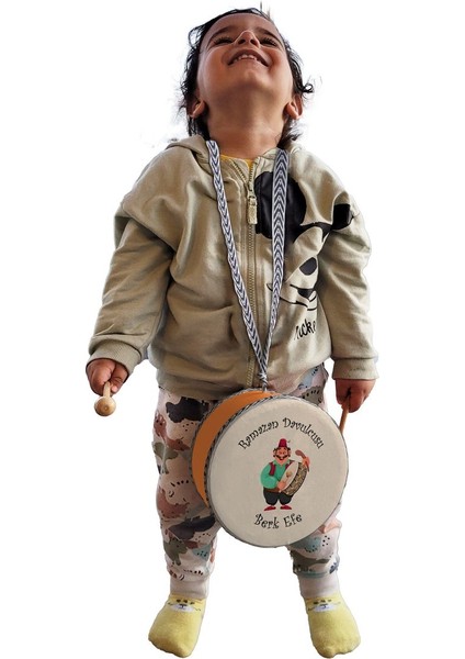 İsimli_ramazan_davulcusu Baskılı, Gerçek Deri Oyuncak Çocuk Davulu, Turuncu fırsatları