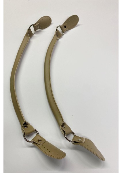 Dikilebilir Borulu Deri Çanta Sapı 70 cm Bej