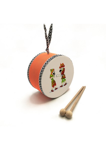 Isimli_karagöz Hacivat Baskılı, Gerçek Deri Oyuncak Çocuk Davulu, Turuncu fırsatları