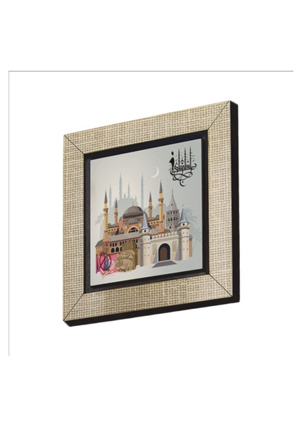 Istanbul Sembolik Yerler Baskılı Mdf MAGNETKRT-028BUZDOLABI Süsü