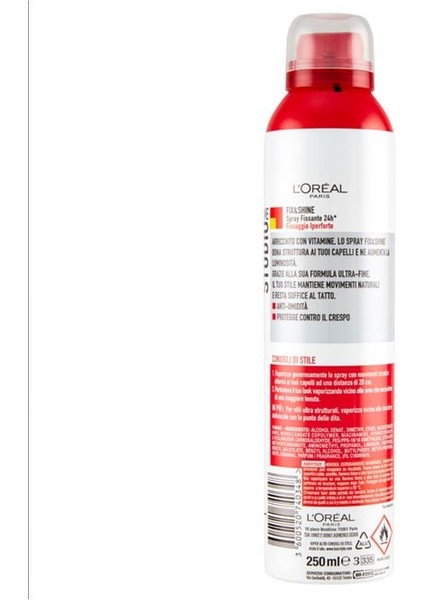 Studio Line Fix & Shine 24 Saat Sabitleyici Sprey-Güçlü Tutuş 8 No 250 ml