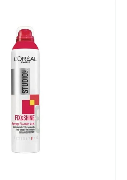 Studio Line Fix & Shine 24 Saat Sabitleyici Sprey-Güçlü Tutuş 8 No 250 ml