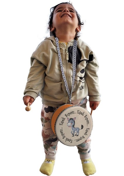 Eşek_sıpası_yazılı , Turuncu , Gerçek Deri Çocuk Davulu modelleri