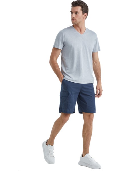 V Yaka Düz Gri Erkek T-Shirt 40508 fiyatları