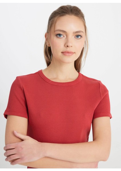 Bisiklet Yaka Açık Pembe Kadın T-Shirt W241600821-BISIKLET Yaka T-Shirt fiyatları